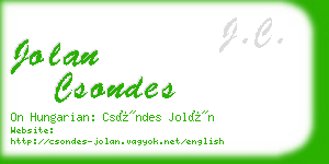 jolan csondes business card